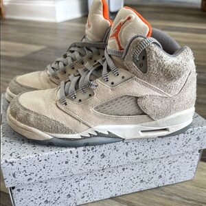 Air Jordan 5 Retro Sneakers in Beige and Orange